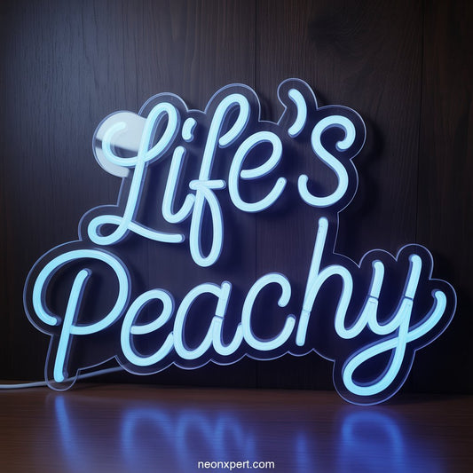 Life's Peachy Neon Light Decor - NeonXpertSmallWhite