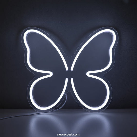 Line Art Neon Butterfly LED Neon Light Decor - NeonXpertSmallWhite