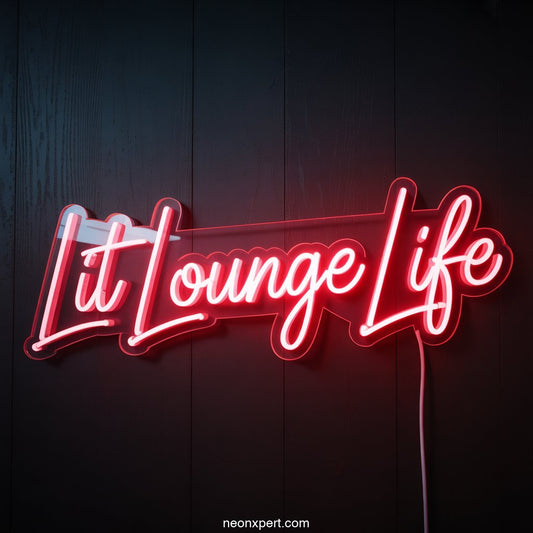 Lit Lounge Life Weed Neon Sign - NeonXpertSmallWhite