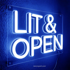 Lit & Open LED Neon Sign For Dispensary - NeonXpert10 x 7 inBlue