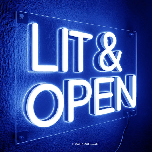 Lit & Open LED Neon Sign For Dispensary - NeonXpert10 x 7 inBlue