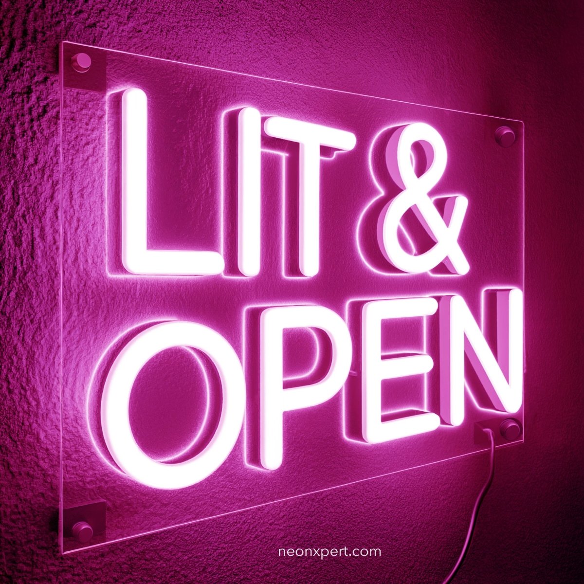 Lit & Open LED Neon Sign For Dispensary - NeonXpert10 x 7 inHot Pink