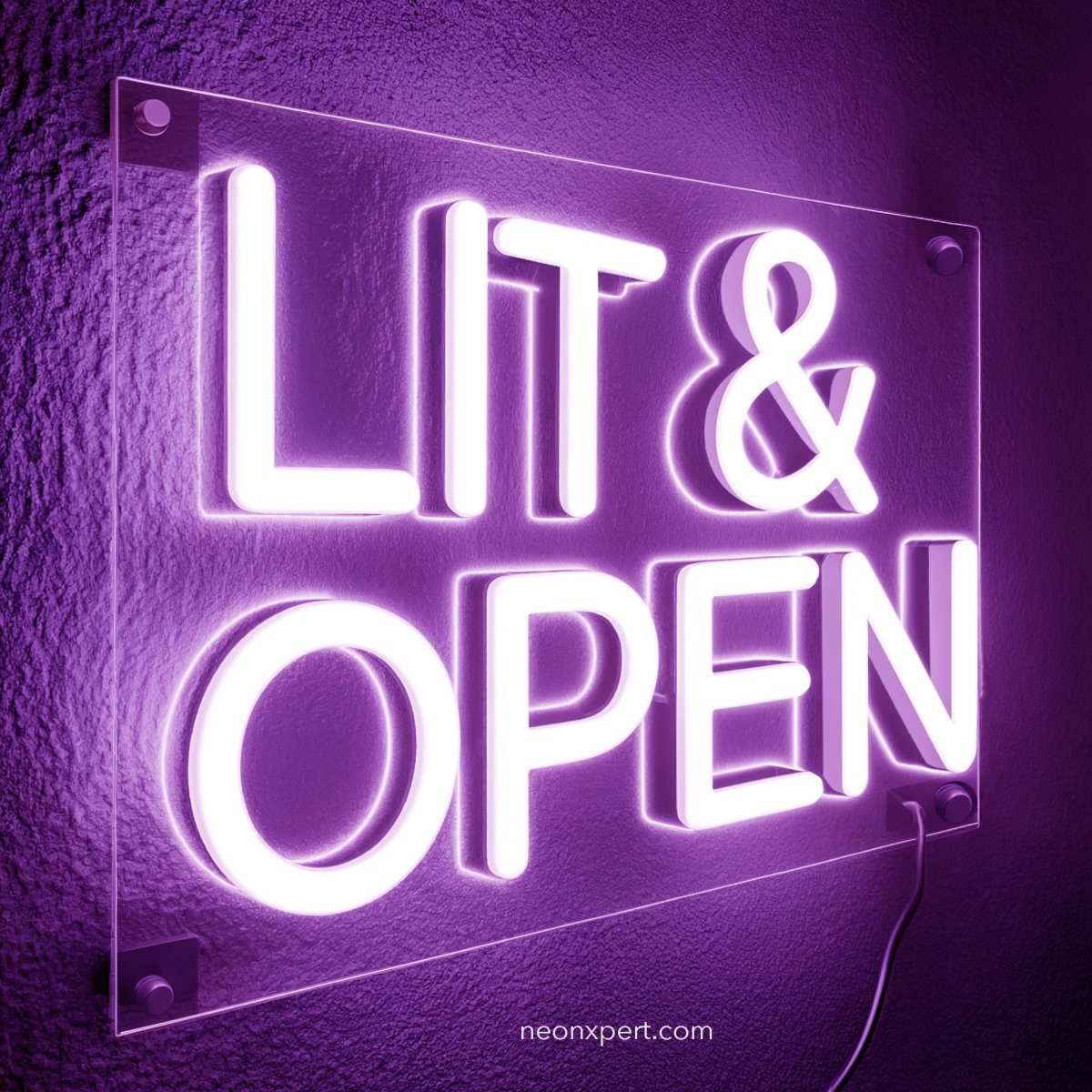 Lit & Open LED Neon Sign For Dispensary - NeonXpert10 x 7 inPurple