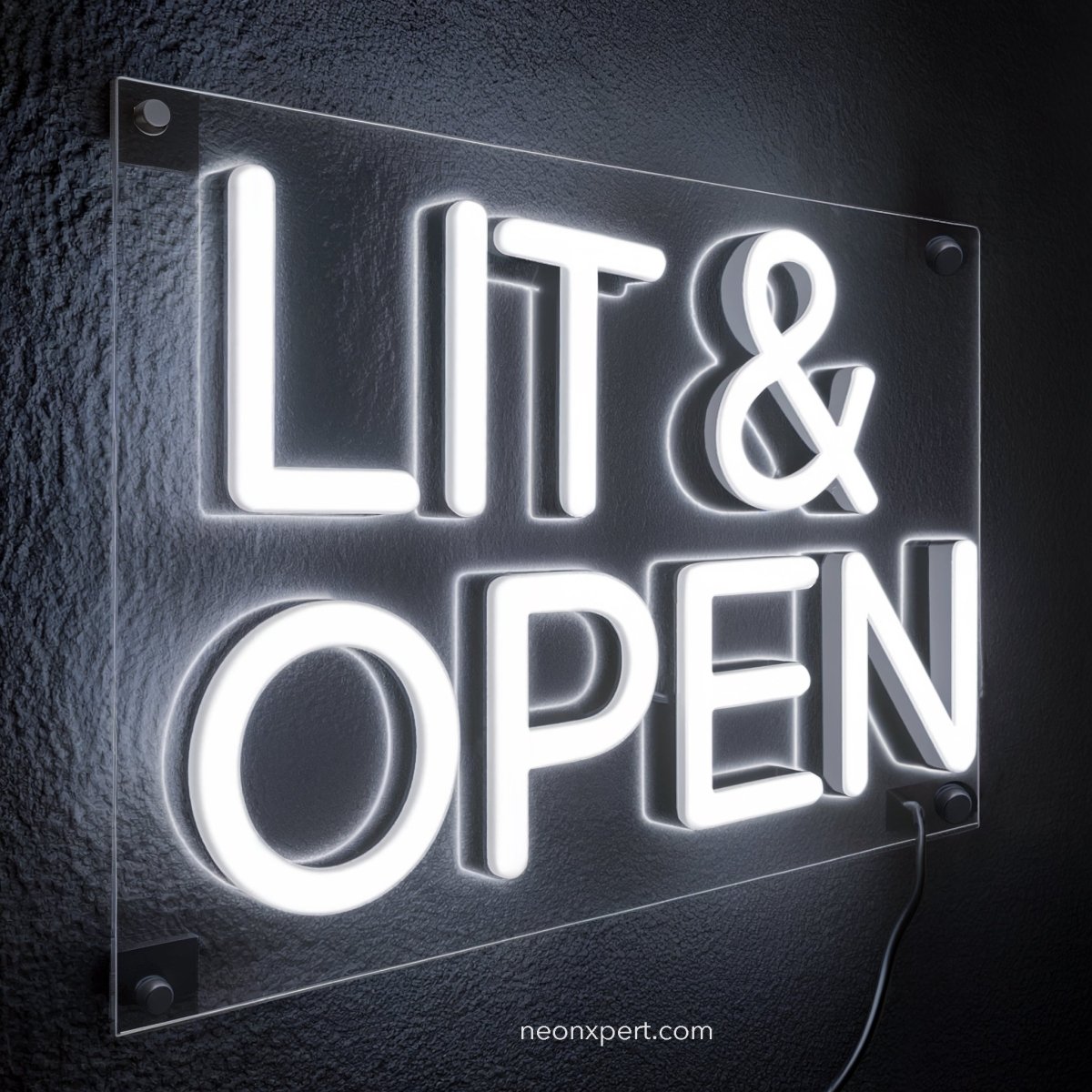 Lit & Open LED Neon Sign For Dispensary - NeonXpert10 x 7 inWhite