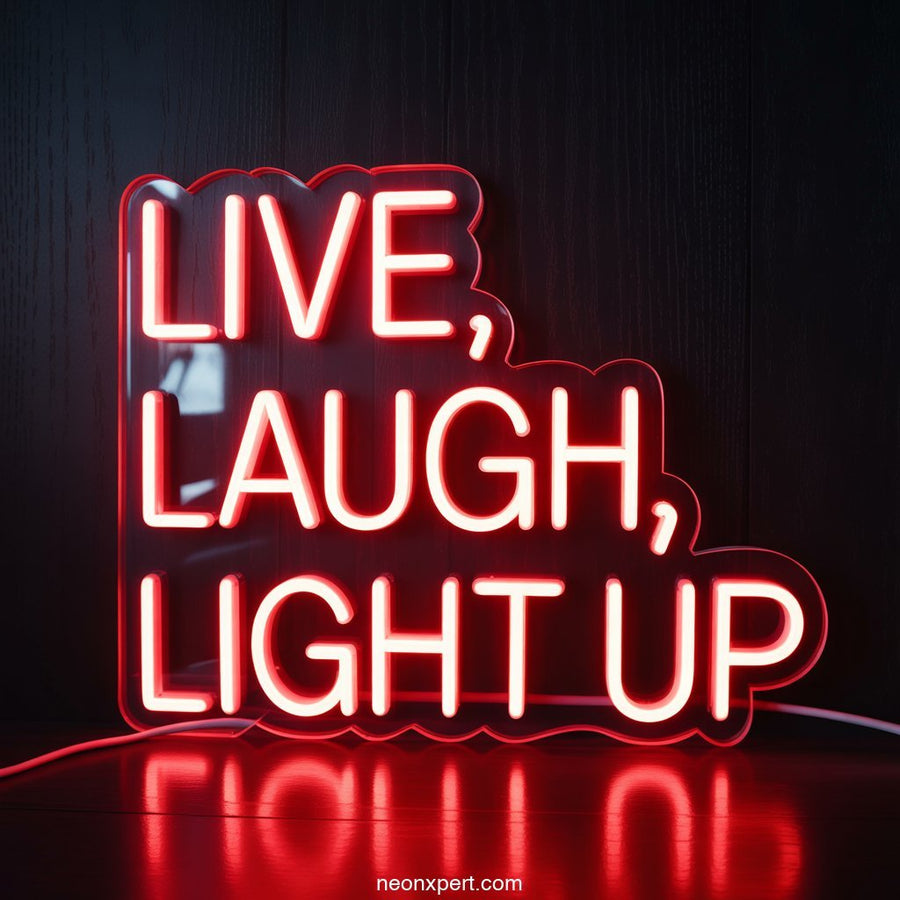 Live, Laugh, Light Up weed neon sign - NeonXpertSmallWhite