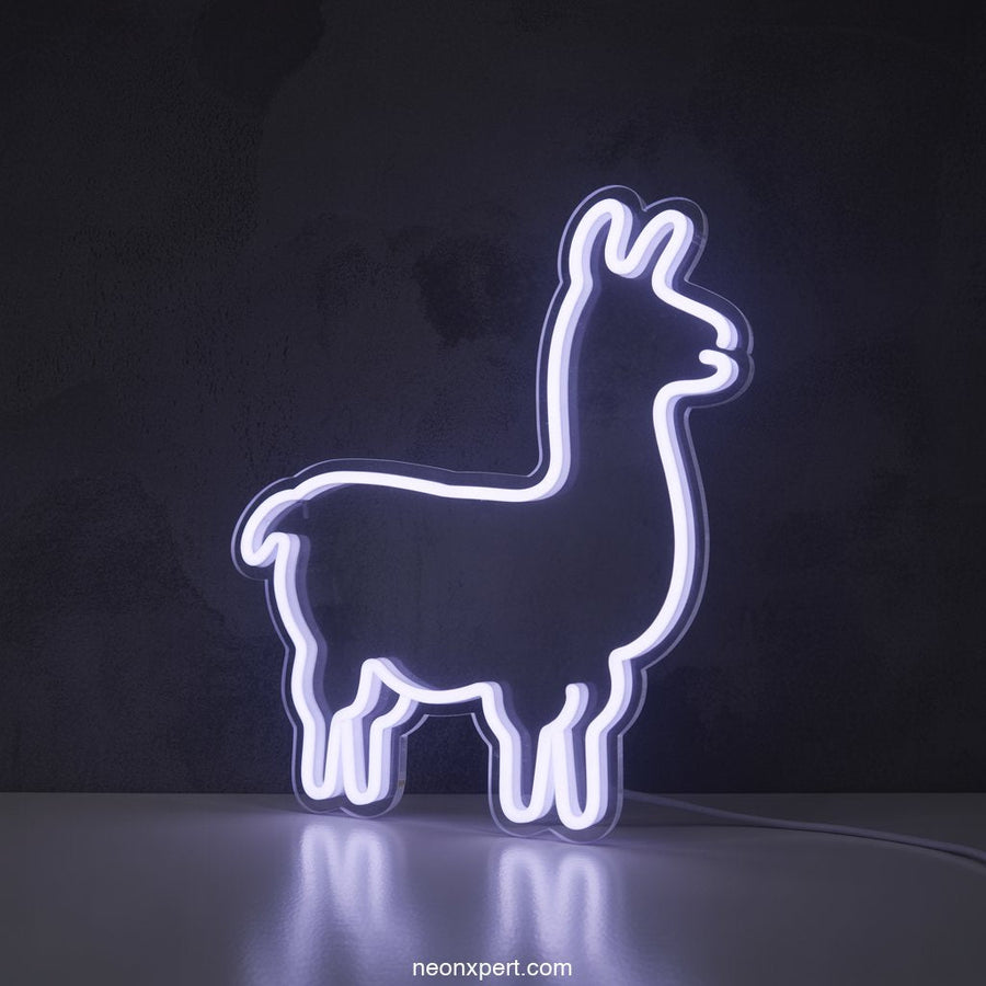 Llama Neon Light LED Neon Art Sign Decor - NeonXpertSmallWhite