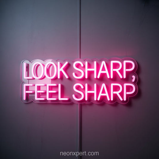 Look Sharp, Feel Sharp | Beauty & Hair Salon Neon Light Wall Art - NeonXpertSmallWhite