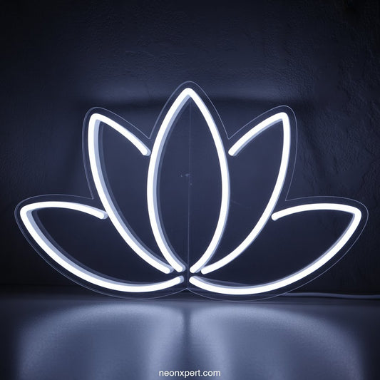 Lotus Flower Neon Sign LED Art Neon Light - NeonXpertSmallWhite