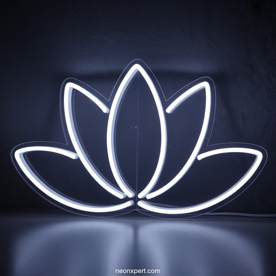 Lotus Flower Neon Sign LED Art Neon Light - NeonXpertSmallWhite