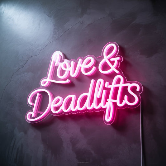 Love & Deadlifts Neon Sign Gym Decor - NeonXpertSmallWhite