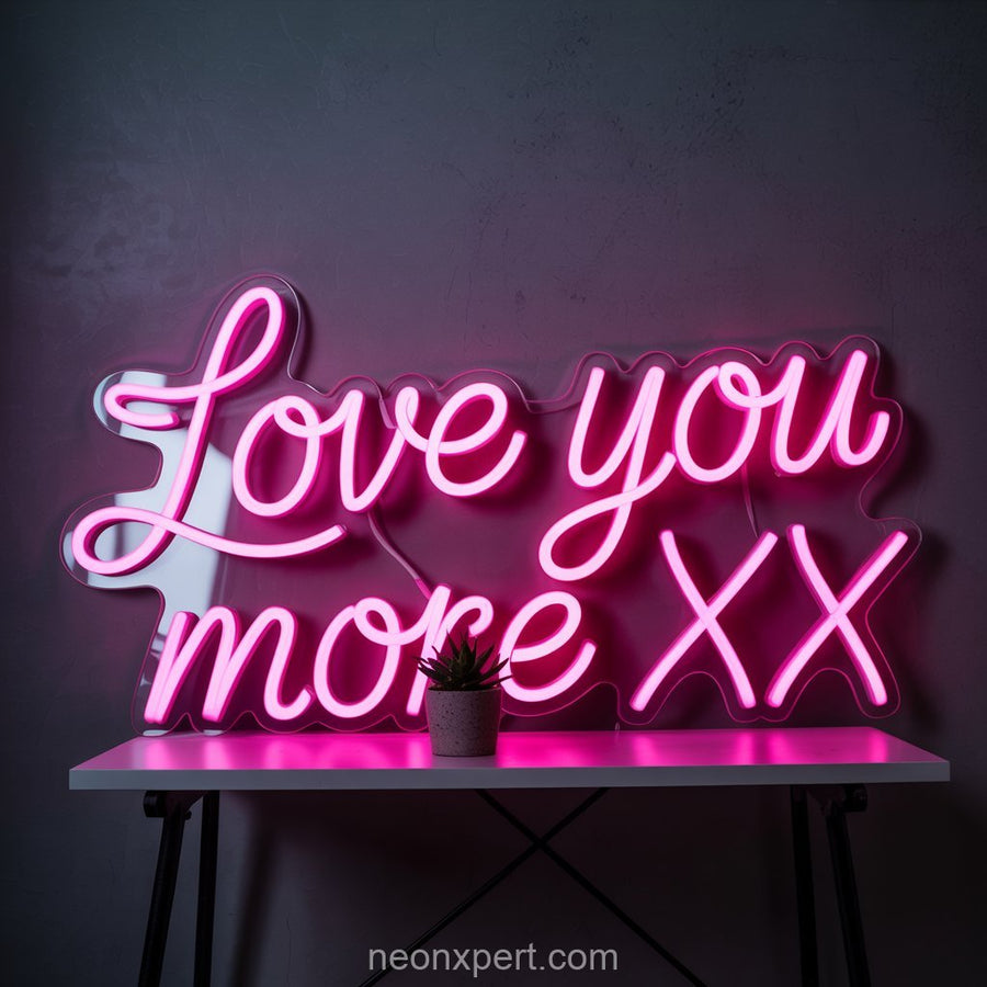 Love You More xx | Wedding Neon Sign for Romantic Ambiance - NeonXpertSmallWhite