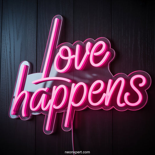 Love Happens Neon Sign for Romantic Decor
