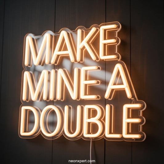 Make Mine a Double Neon Light for Bar Decor - NeonXpertSmallWhite