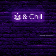 Marijuana & Chill Neon Sign | Stylish LED Light for Relaxed Decor & Chill Zones - NeonXpert12 x 5 inHot Pink