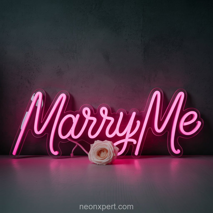 Marry Me | Wedding Neon Sign for Romantic Proposals - NeonXpertSmallWhite