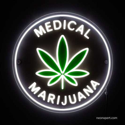 Medical Marijuana LED Neon Light - NeonXpert15 x 15 inWhite