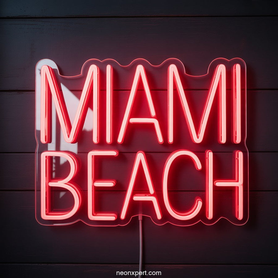 Miami Beach Neon Sign Decor - NeonXpertSmallWhite