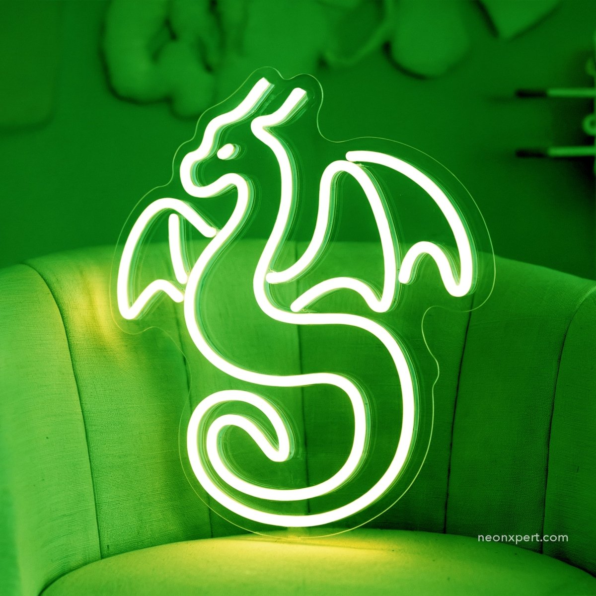 Mini Dragon Neon Sign for Kids Room | USB Powered Nursery Decor - NeonXpert8 x 10 inOrange