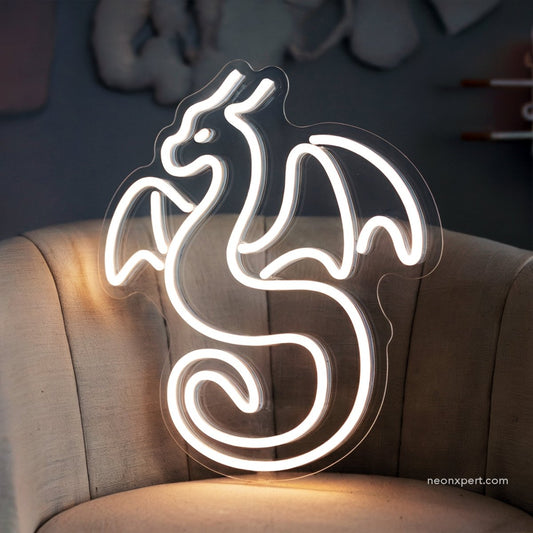 Mini Dragon Neon Sign for Kids Room | USB Powered Nursery Decor - NeonXpert8 x 10 inOrange