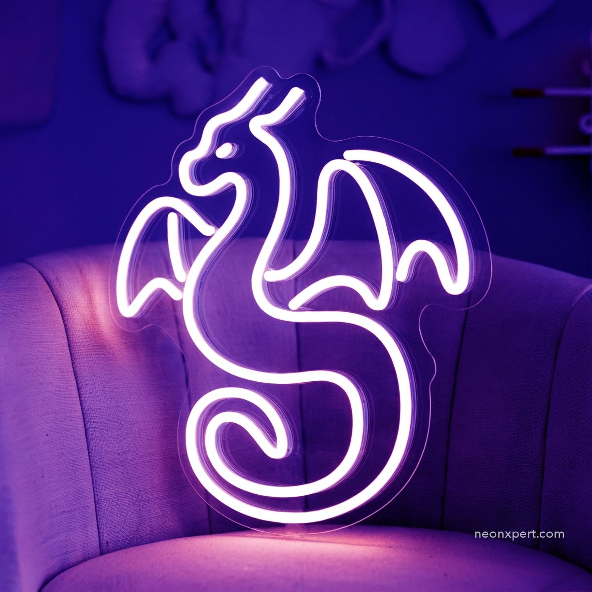 Mini Dragon Neon Sign for Kids Room | USB Powered Nursery Decor - NeonXpert8 x 10 inOrange