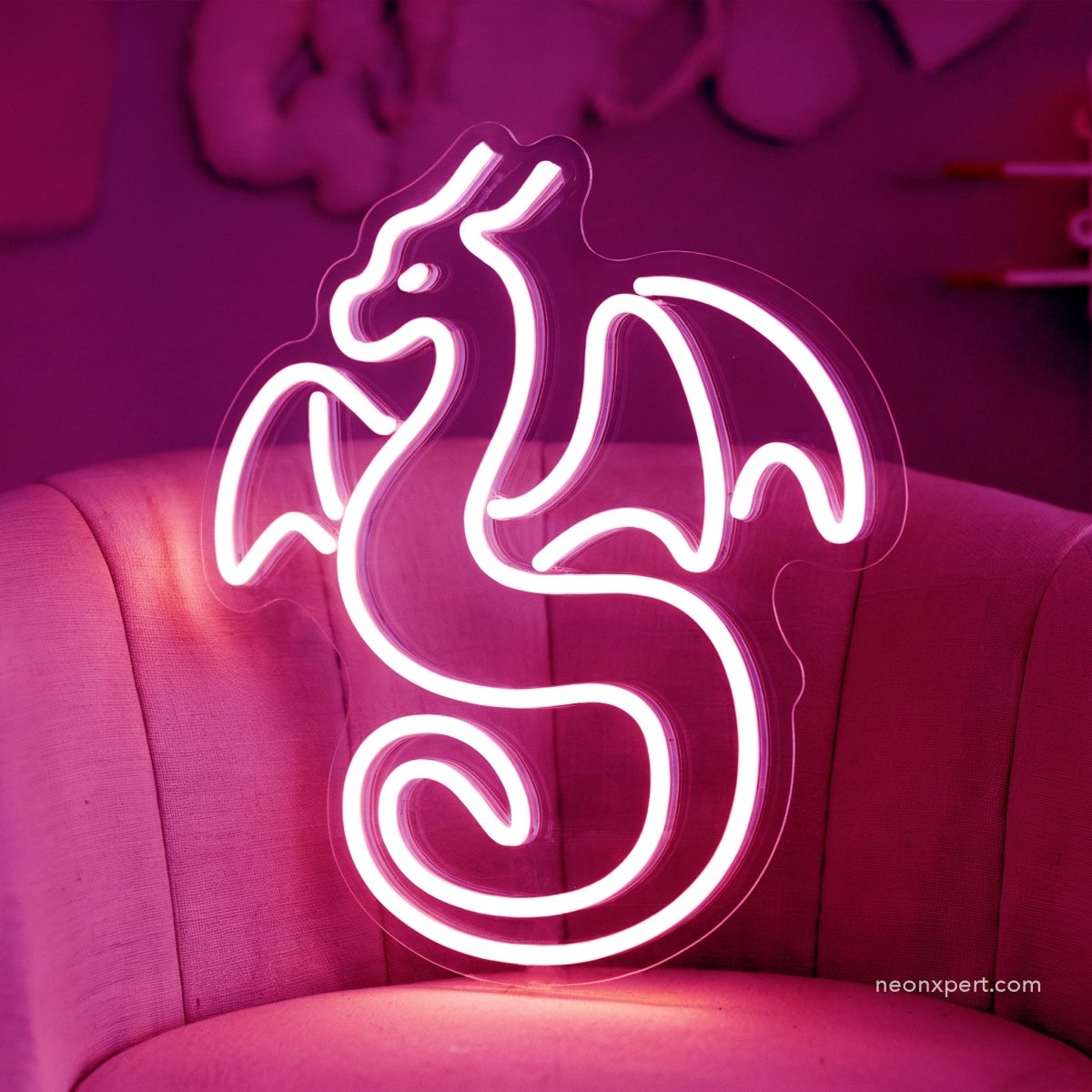 Mini Dragon Neon Sign for Kids Room | USB Powered Nursery Decor - NeonXpert8 x 10 inOrange