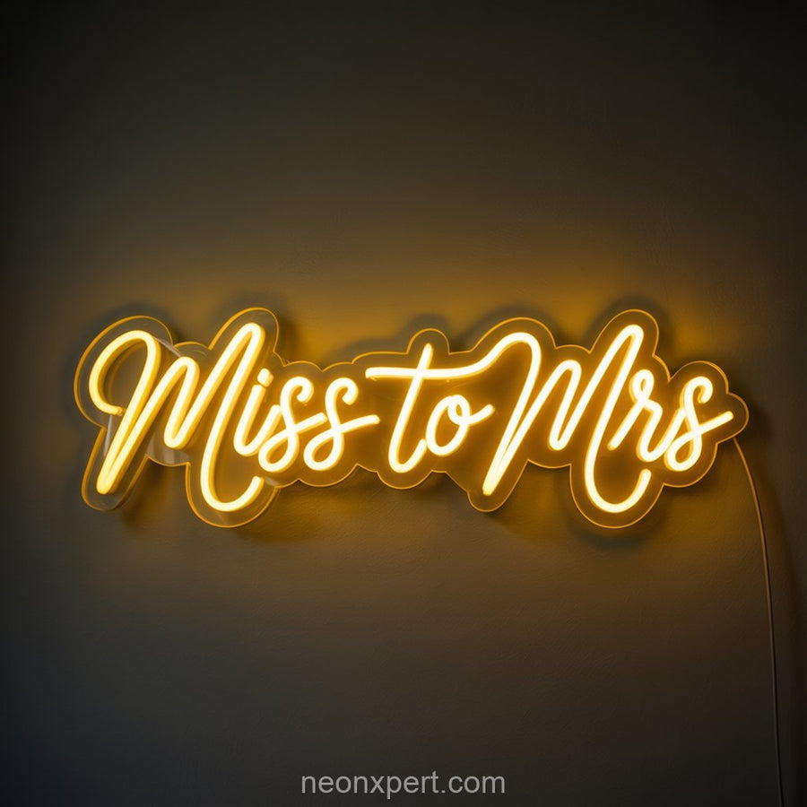 Miss to Mrs | Wedding Neon Sign Celebration Decor - NeonXpertSmallWhite