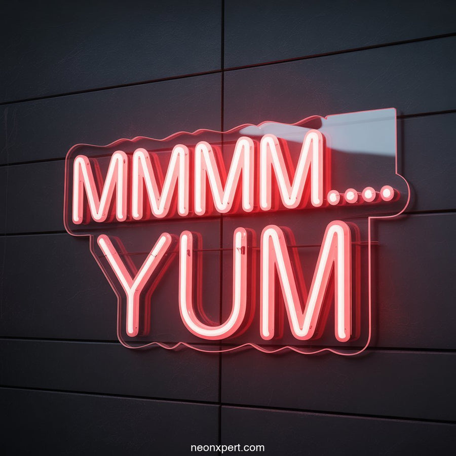 Mmmmm...YUM Neon Light for Restaurant Decor - NeonXpertSmallWhite