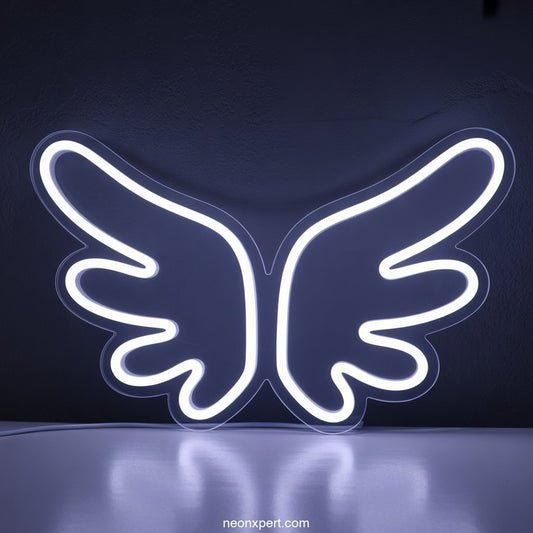 Modern Angel Wings Neon Sign LED Neon Light - NeonXpertSmallWhite