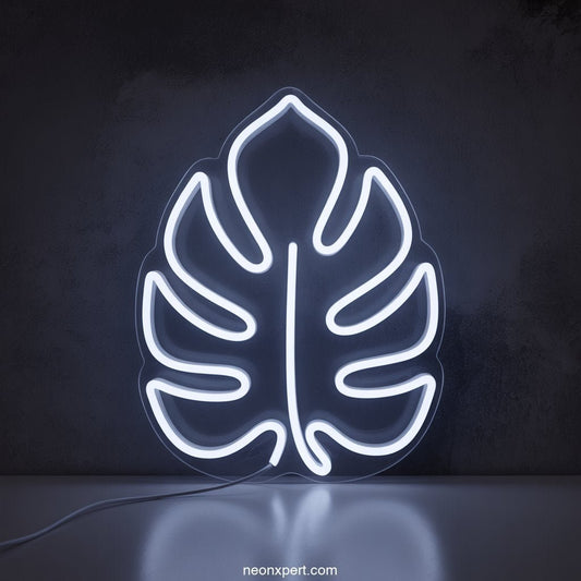 Monstera Leaf Neon Light LED Neon Sign Decor - NeonXpertSmallWhite