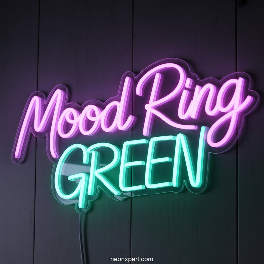 Mood Ring: Green weed neon sign light - NeonXpertSmallWhite
