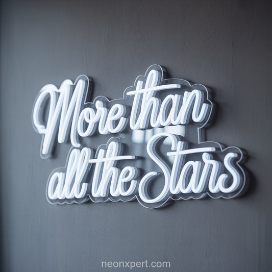 More Than All the Stars | Wedding Neon Sign for Memorable Moments - NeonXpertSmallWhite