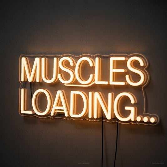 Muscles Loading… Neon Light Gym Decor - NeonXpertSmallWhite