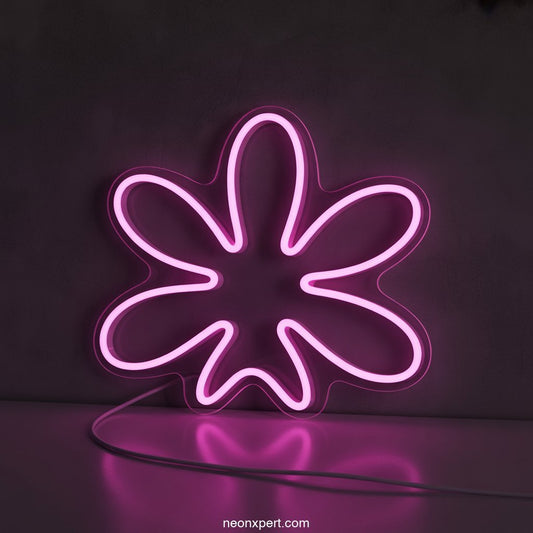 Neon Flower Wall Art LED Neon Sign - NeonXpertSmallWhite