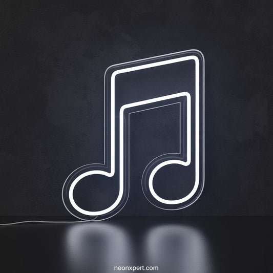 Neon Music Notes Sign LED Neon Art Neon Light - NeonXpertSmallWhite