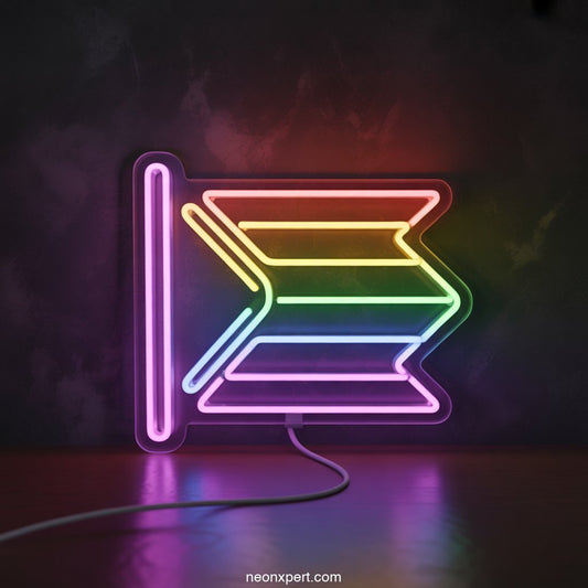 Neon Pride Flag Sign LED Neon Light Decor - NeonXpertSmallWhite