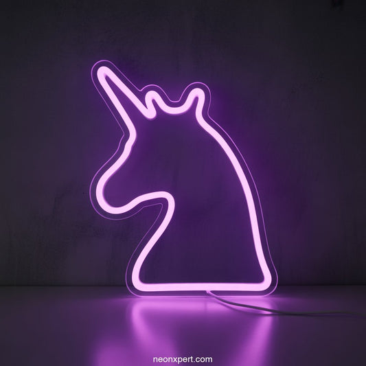 Neon Unicorn Line Art Neon Sign - NeonXpertSmallWhite