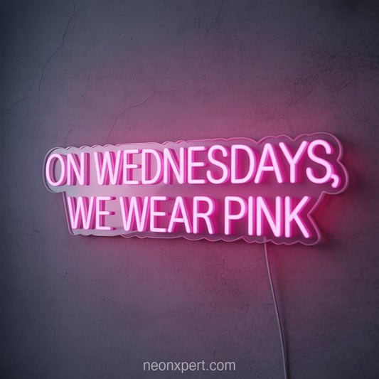 On Wednesdays, We Wear Pink | Playful Neon Light for Beauty Salon - NeonXpertSmallWhite