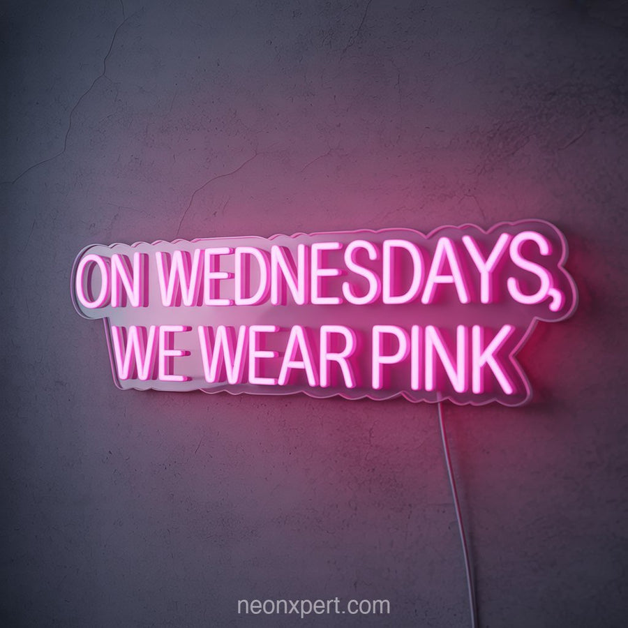 On Wednesdays, We Wear Pink | Playful Neon Light for Beauty Salon - NeonXpertSmallWhite