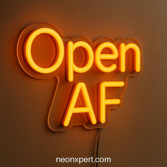 Open AF | LED Neon Sign for Business Fronts - NeonXpertSmallWhite