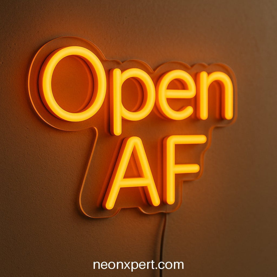 Open AF | LED Neon Sign for Business Fronts - NeonXpertSmallWhite
