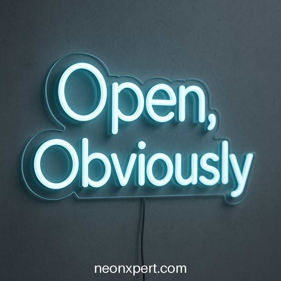Open, Obviously | Neon LED Sign for Business Visibility - NeonXpertSmallWhite