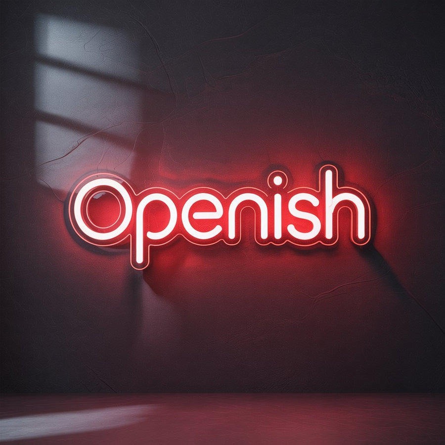 OPENISH | LED Neon Sign for Welcoming Spaces - NeonXpertSmallWhite
