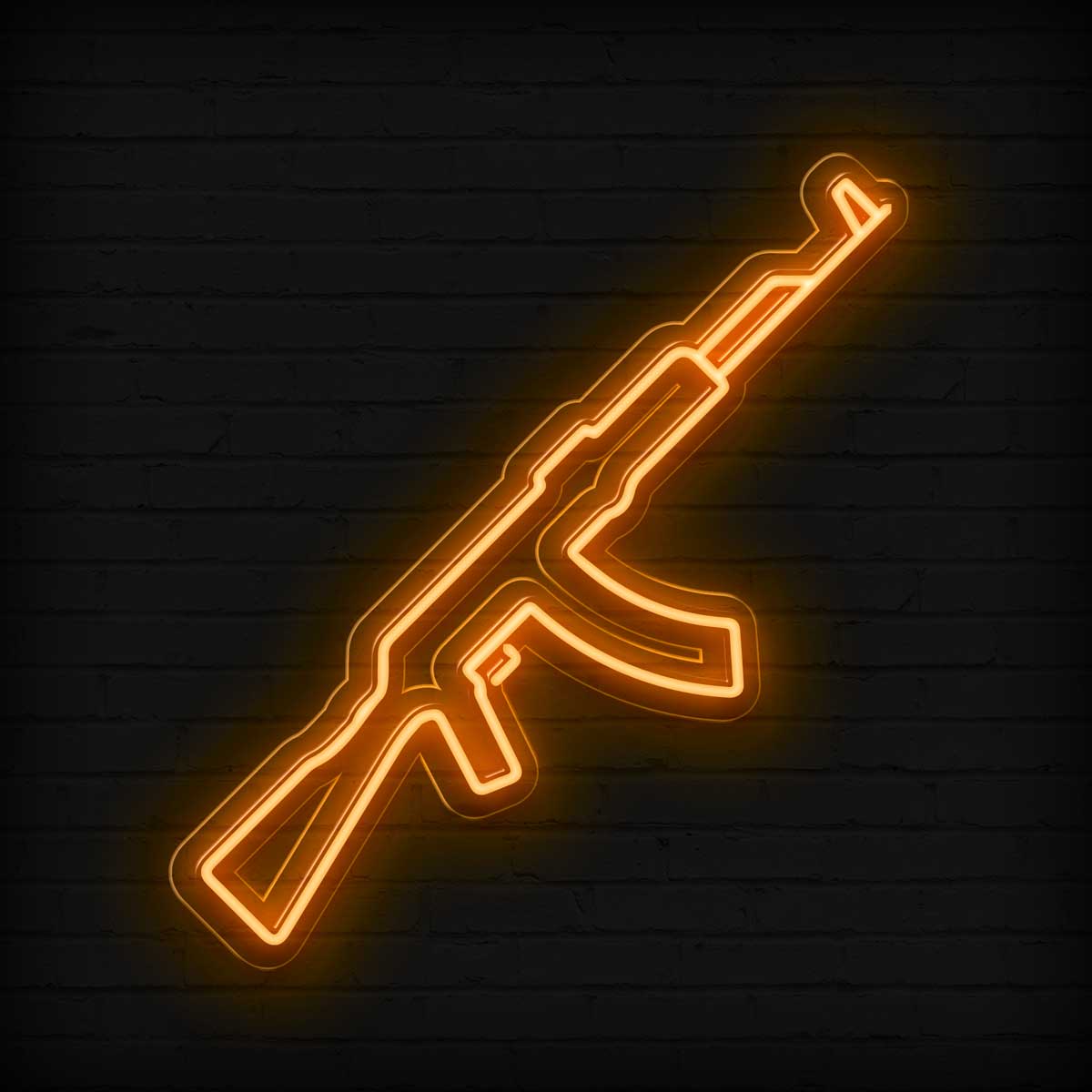 orange gun sign for game room