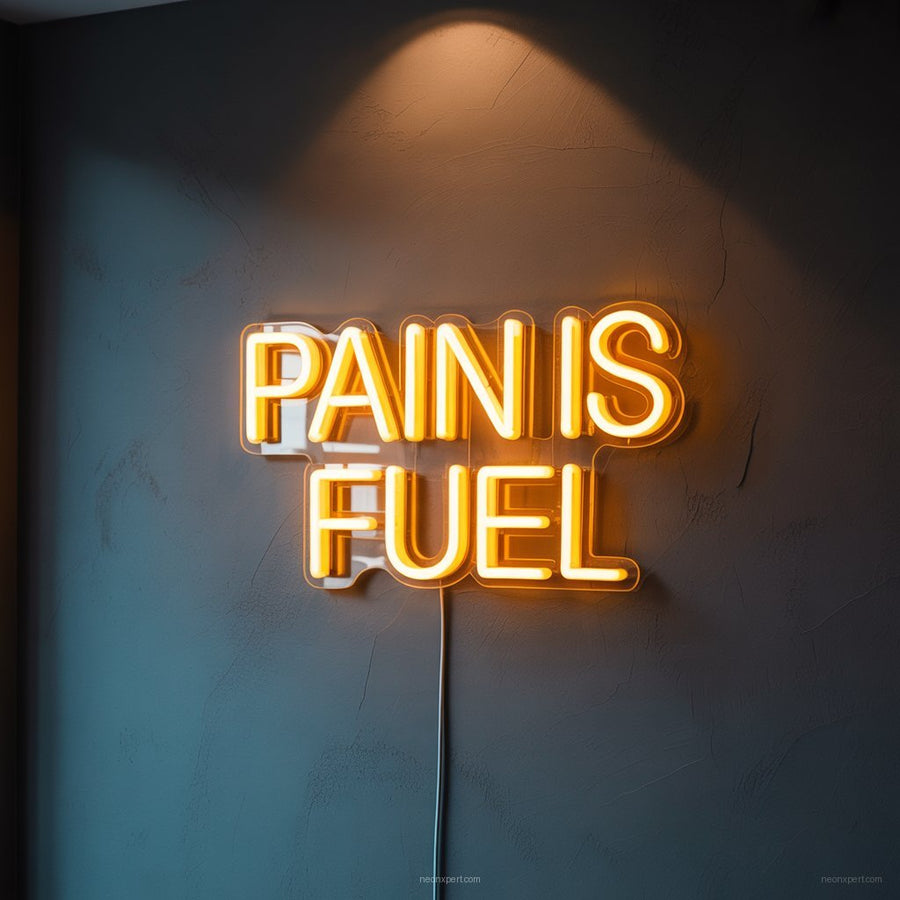 Pain is Fuel Neon Sign for Gym Decor - NeonXpertSmallWhite