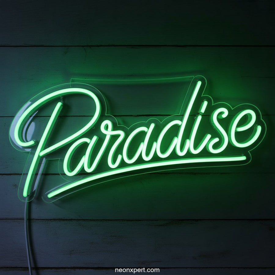 Paradise Neon Sign for Home Decor - NeonXpertSmallWhite