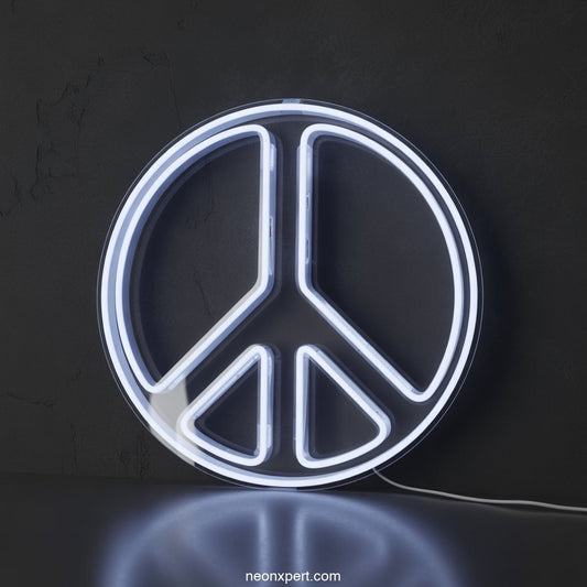 Peace Sign with Nails LED Neon Light Decor - NeonXpertSmallWhite