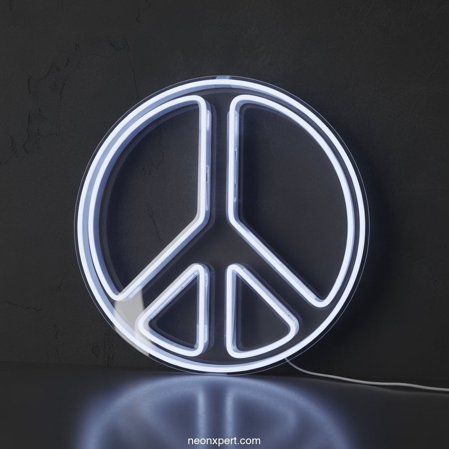 Peace Sign with Nails LED Neon Light Decor - NeonXpertSmallWhite