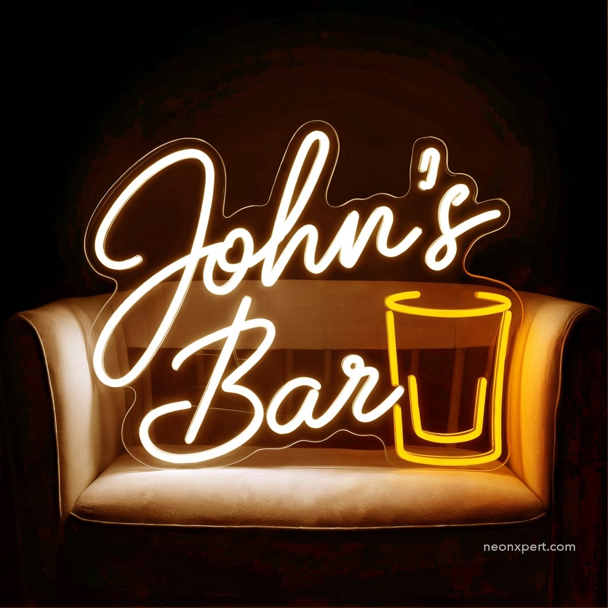 Personalized Bar Neon Sign For Home | Light Up Bar Signs For Sale - NeonXpert16 x 12 inYellow