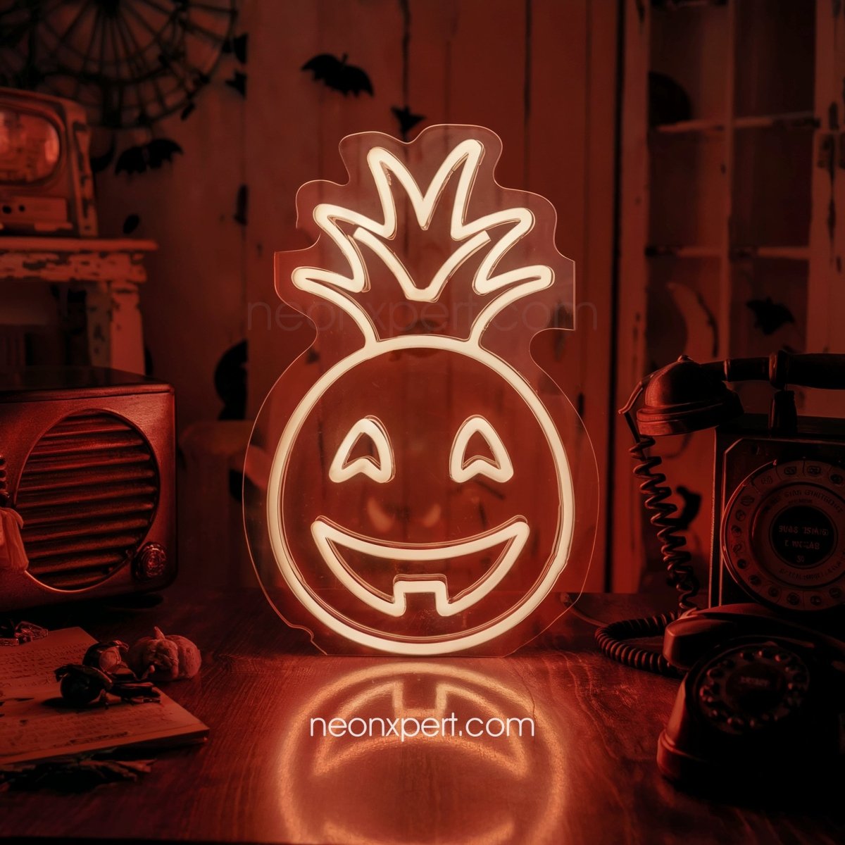 Pineapple Jack - O - Lantern LED Neon Sign | Halloween Decoration - NeonXpert