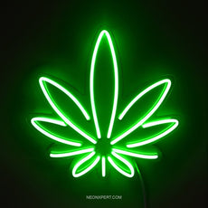 Pot Leaf Neon Sign - Marijuana Cannabis Decor - NeonXpert8 x 8 in